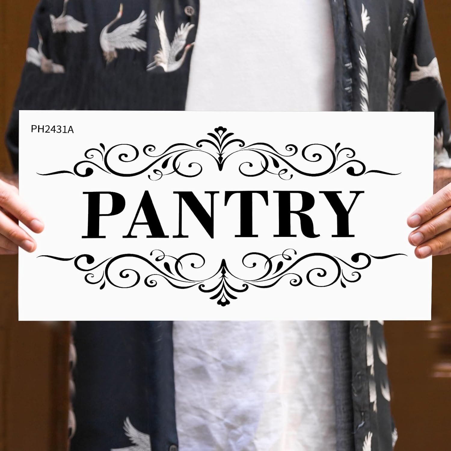 3 Pcs Pantry Room Vinyl Wall Stickers Laundry Bathroom Decal, White