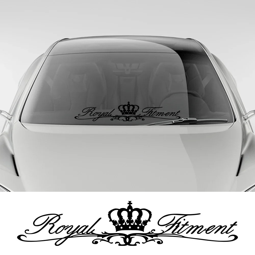 Aftermarket Crown Art Front Windshield Vinyl Sticker – Universal Fit | Car Styli