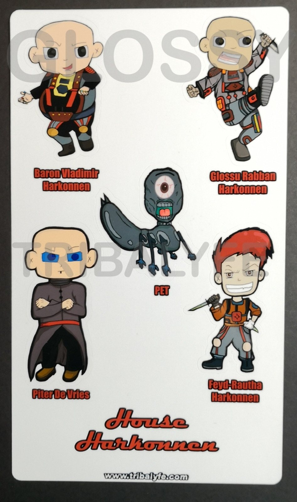 Dune Atreides Fremen Harkonnen Corrino & More Glossy Laminated Vinyl Sticker Set