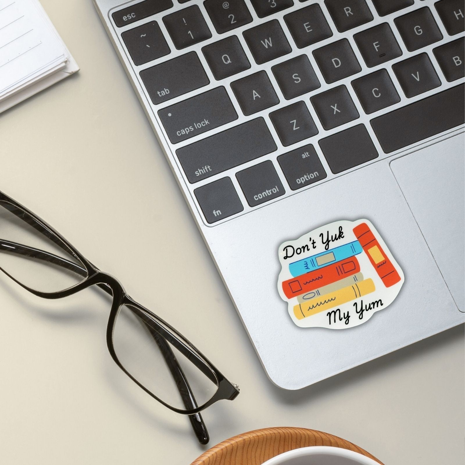 Book Lover Sticker 3” – “Don’t Yuk My Yum” Colorful Books Vinyl Decal