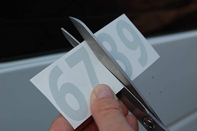 0-9 Reflective Numbers White Sticker Vinyl Decals CHOOSE 1"-12" Set Of 40 (RV1)