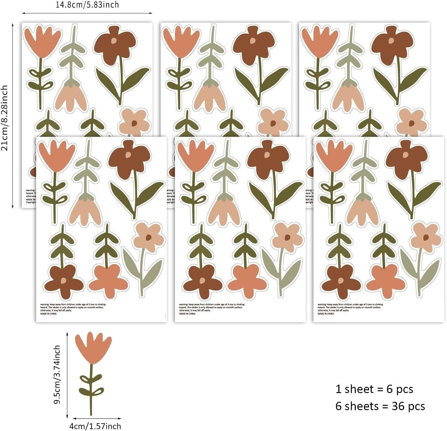 Boho Wall Stickers Girls Bedroom Removable Wall Decals Nursery Kids Room Deco…