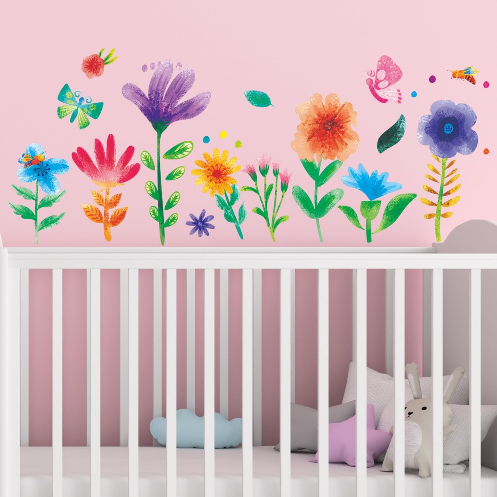 Flower Wall Stickers – Baby Boys Girls Garden Preschool Floral Wall Decals – …