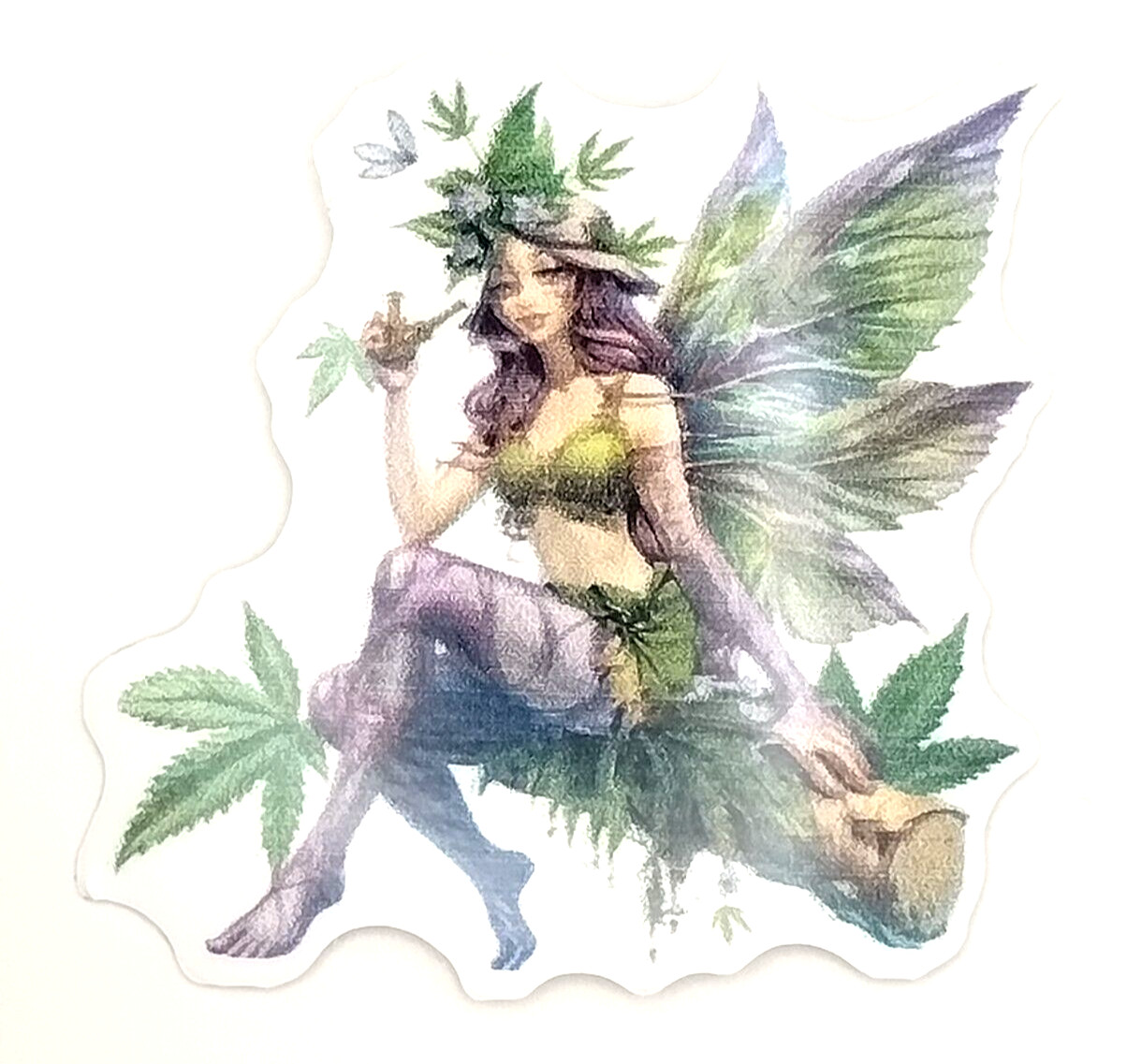 Stoner Fairy Decal Marijuana Vinyl Sticker 420 Weed Gift Whimsical Fairycore