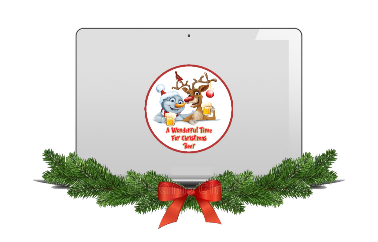 Christmas – Wonderful Time for Beer 4" Vinyl Decal Sticker Decor Cooler Mug Car