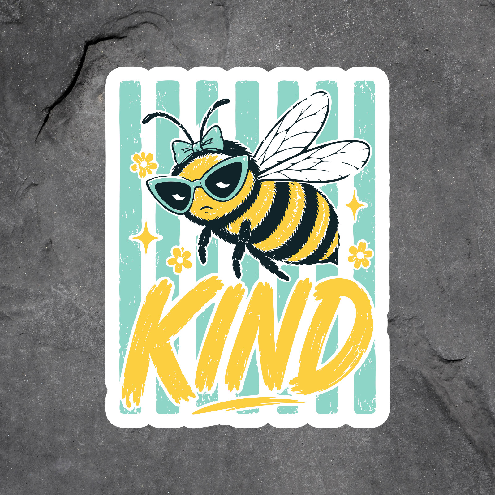 Bee Sticker Vinyl Decal Kind Cute Bumble Bee Positive Funny Nature Gift