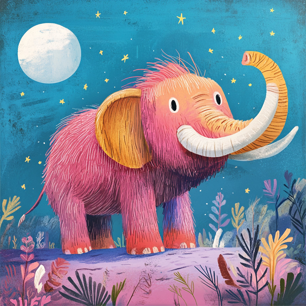 Wall Decal Sticker Mammoth Illustration Wall Sticker 18X18cm Large