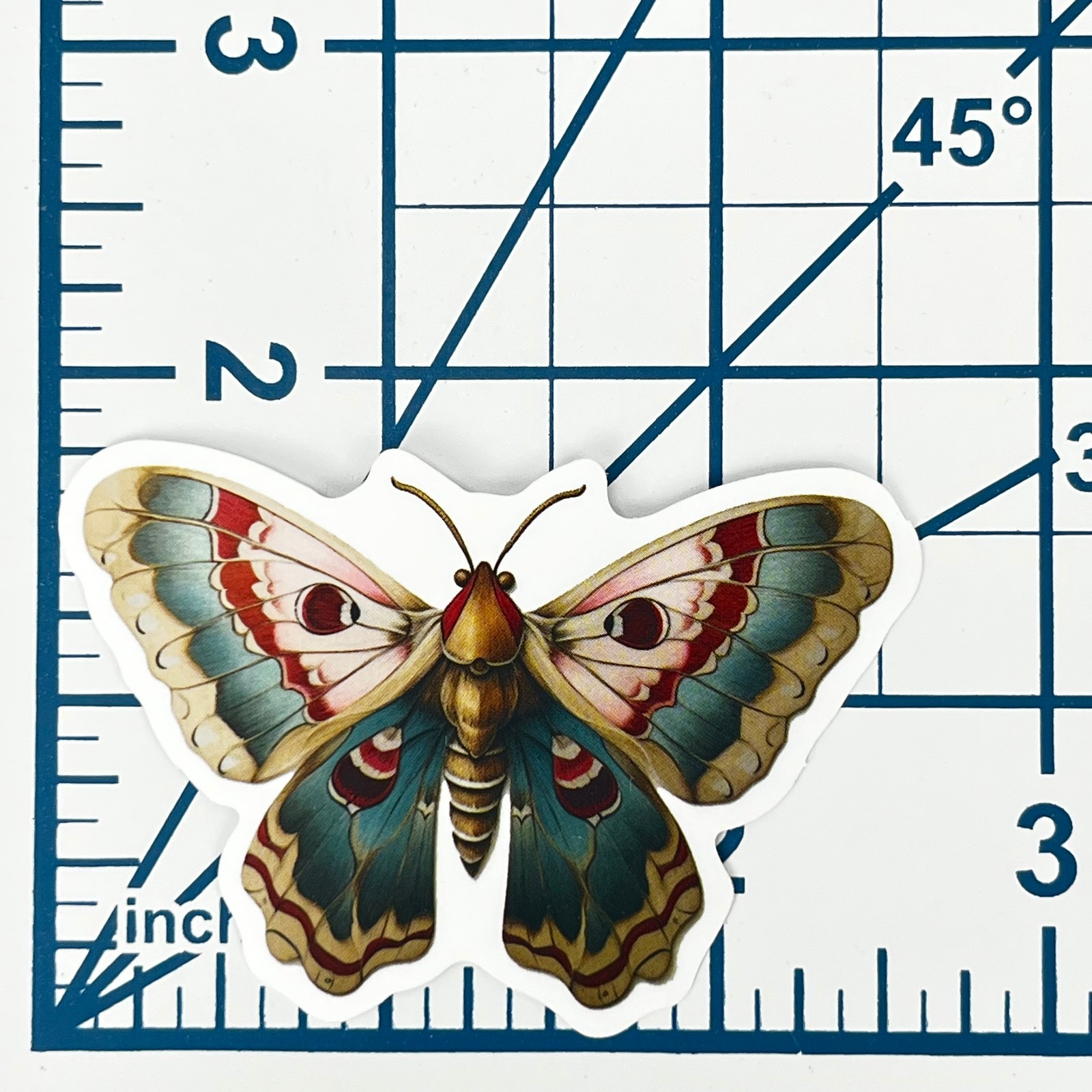 Imperial Moth Vinyl Sticker Vintage Butterfly Insect Journal Laptop Scrapbook