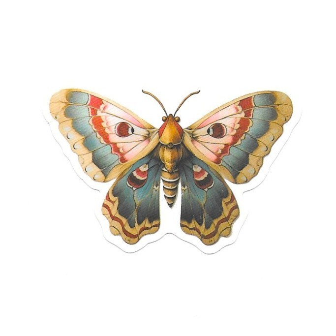 Imperial Moth Vinyl Sticker Vintage Butterfly Insect Journal Laptop Scrapbook