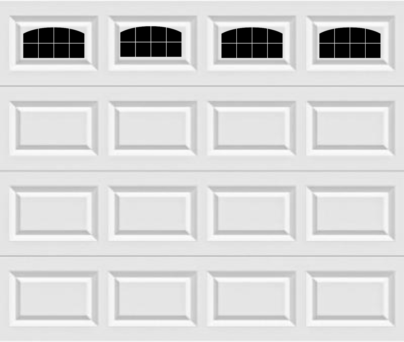 Carriage House Arched Window Style Faux Garage Door Vinyl Decals Fits 8 x 15