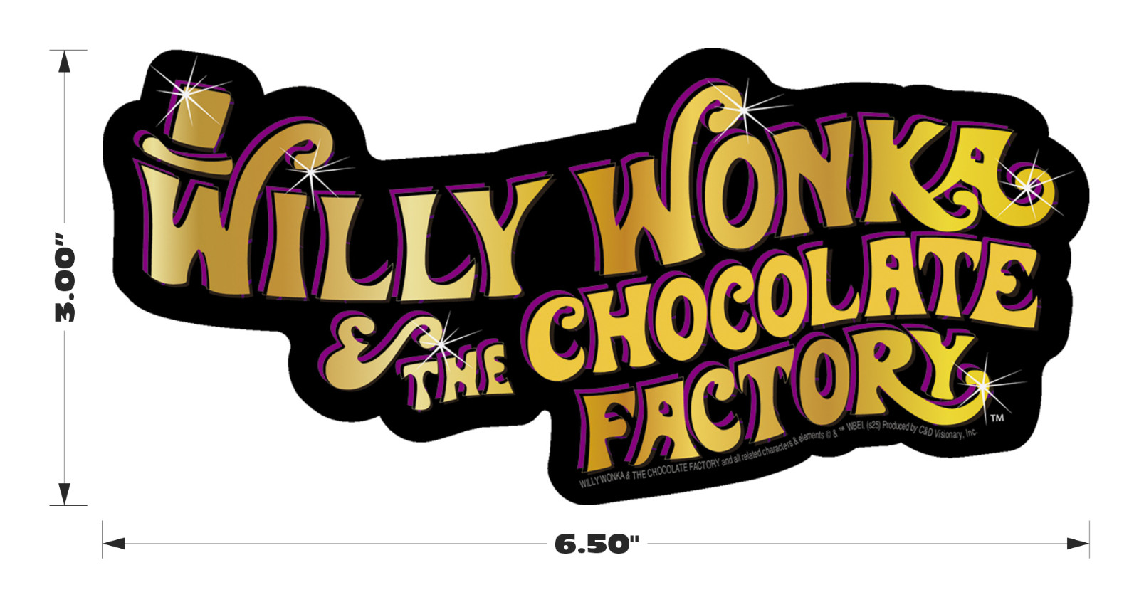 Sticker – Willy Wonka Chocolate Factory Classic 1970s Movie Shiny Logo