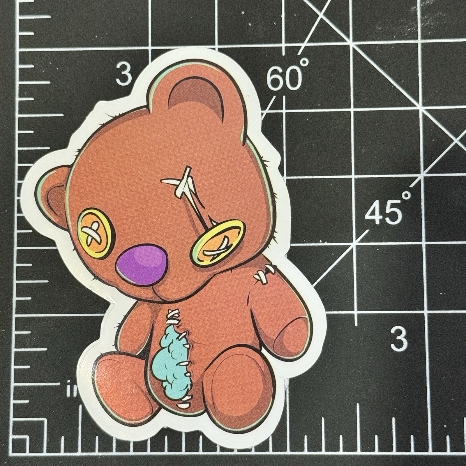 Brown Teddy Bear That Was I’m A Fight – Vinyl Decal Sticker Bomb EMO Teddy Bear