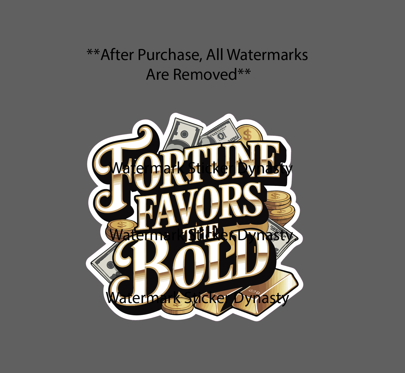 Fortune Favors The Bold Sticker Waterproof Decal Money Cash Business Gift NEW