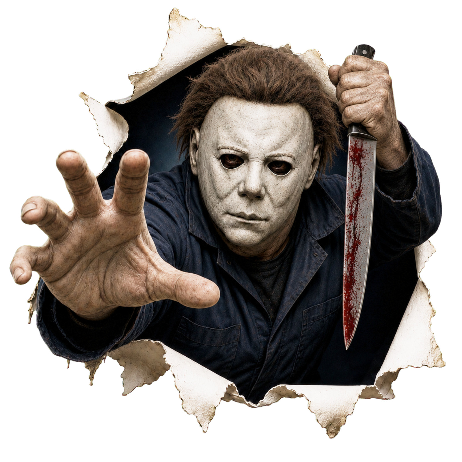 Michael Myers Peek A Boo Sticker Halloween Horror Slasher Vinyl Decal