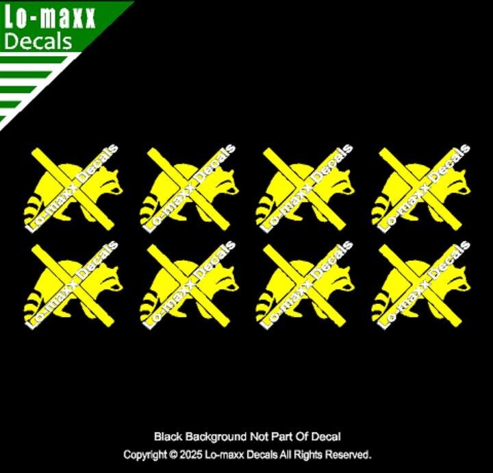 Raccoon Kill Markings Die Cut Vinyl Decal Sticker Car Truck Window Funny Graphic