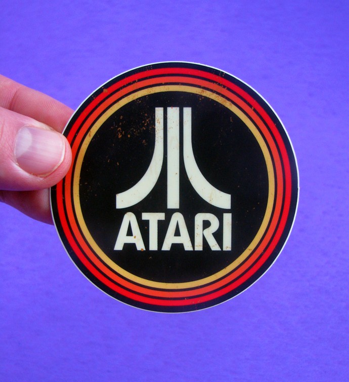 Atari Logo Sticker & Magnet Set Glitter Transparent Decal Retro Video Gaming