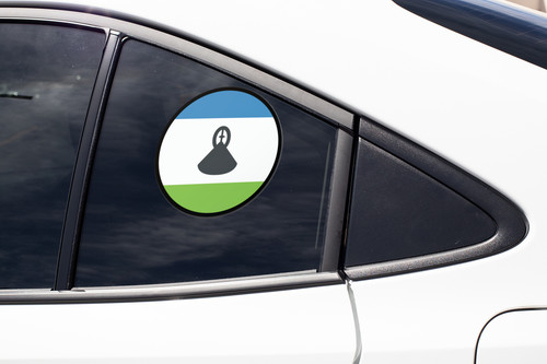 Lesotho Flag Circle Sticker Decal