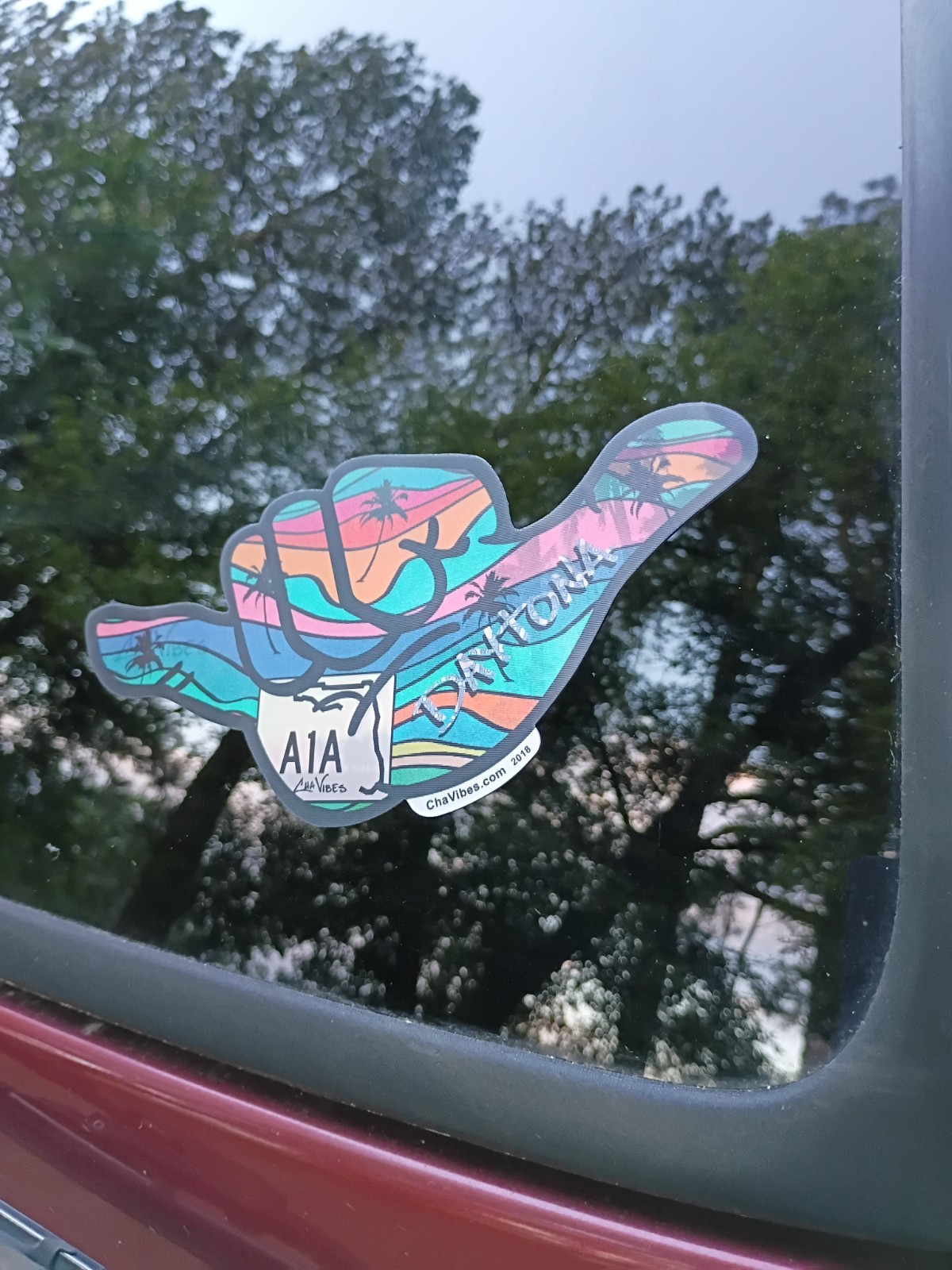 *DECAL* Shaka Hand / DAYTONA BEACH FL CHAVIBES Halogram Sticker Lot X3