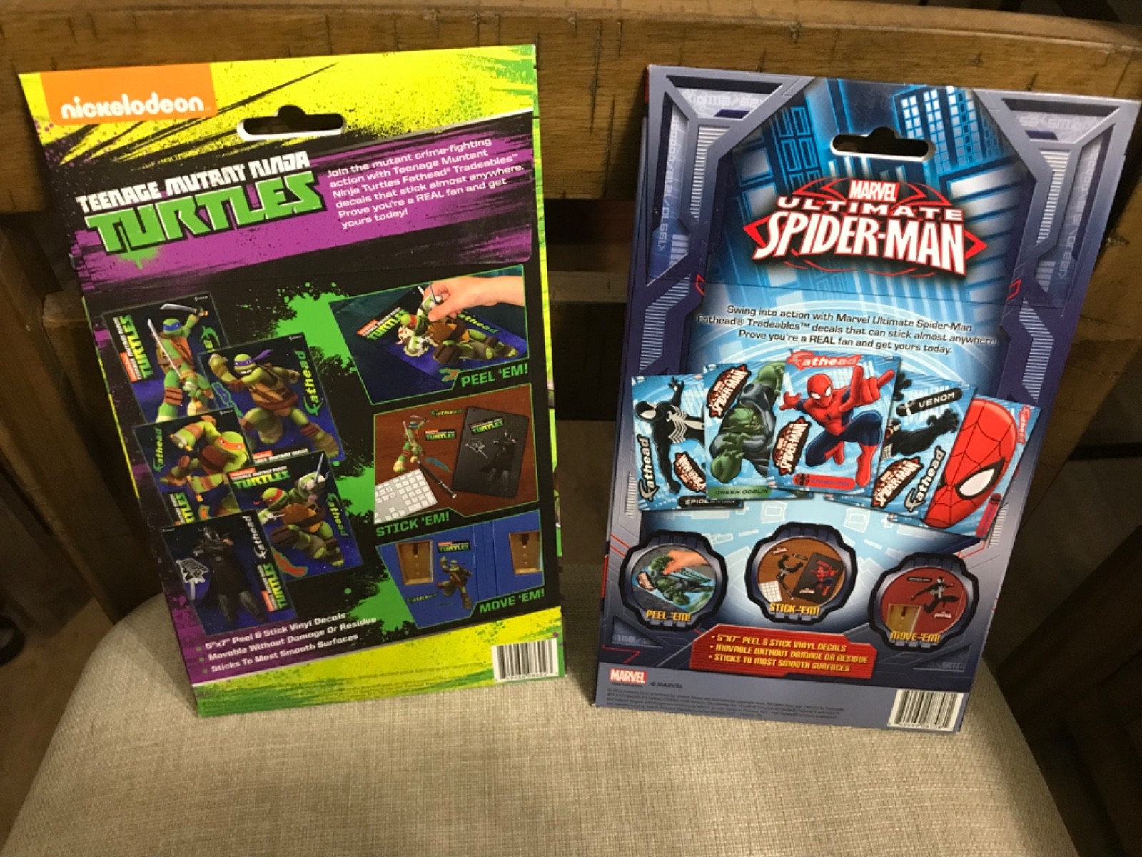 Fathead tradable 5 decals choice Spider-Man or Murray ninja turtles