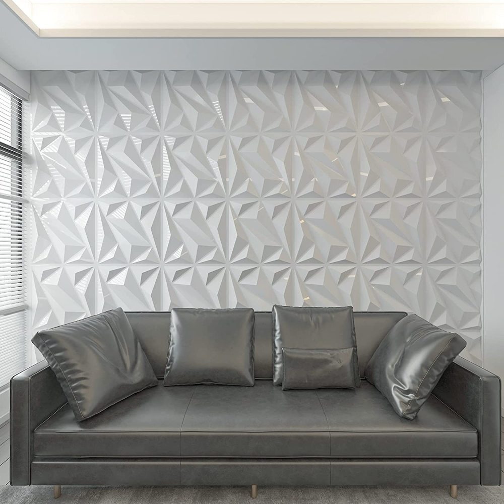 12pcs 3D PVC Wall Panels Wallpaper Fireproof Waterproof Cover to 35 Sq.ft