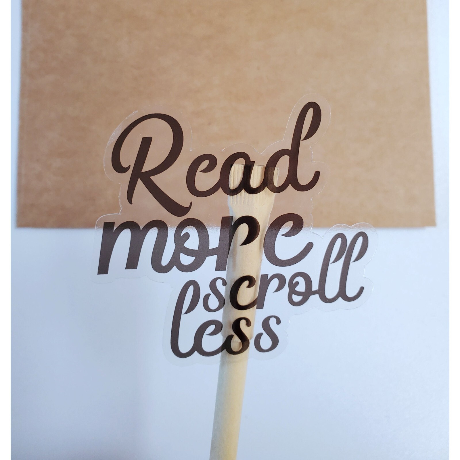 Read More Scroll Less Clear Transparent Vinyl Sticker Book Lover Gift