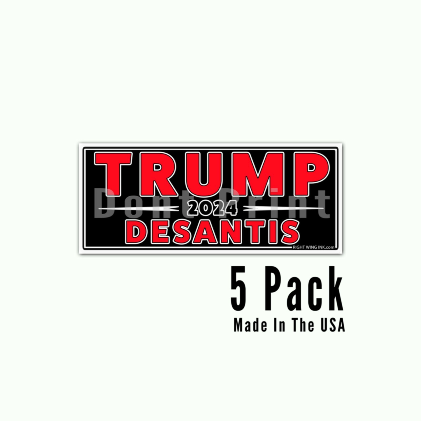 Trump Desantis 2024 Black – Stickers Decals Made In the USA Black – 2 Pack