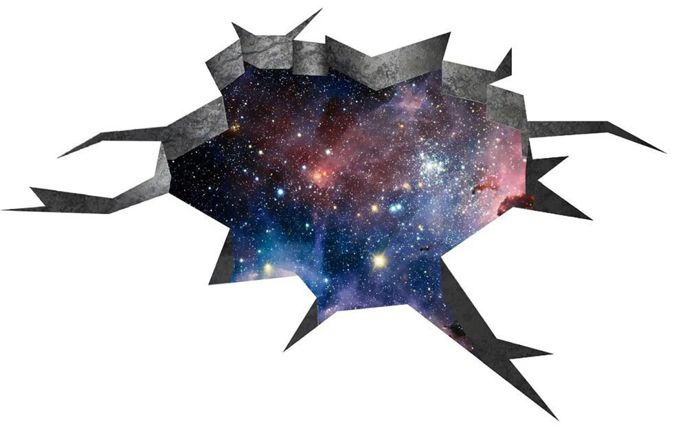 3d Effect Deep Space Wall Sticker – Outer Galaxy Floor Art Decor Mural Porthole