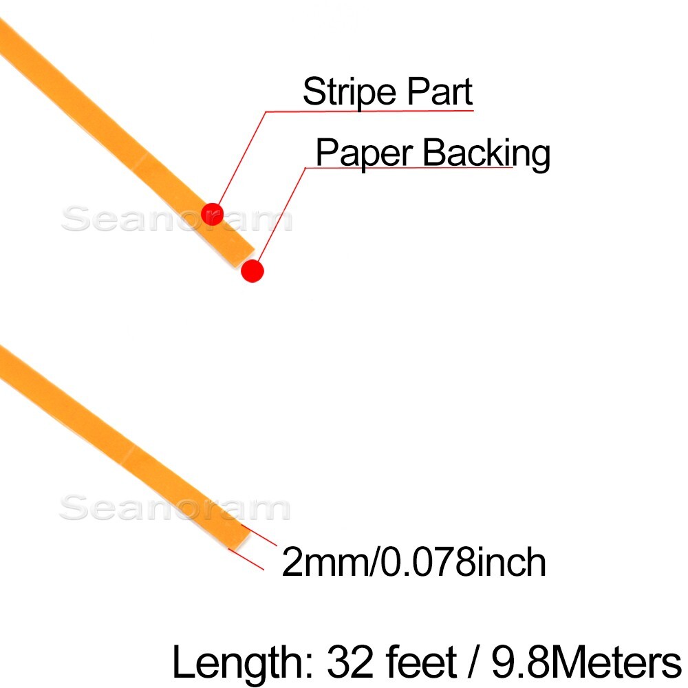 1/12" 2mm Dark Yellow DIY Home Shop Pinstriping Pin Stripe Decal Vinyl Sticker