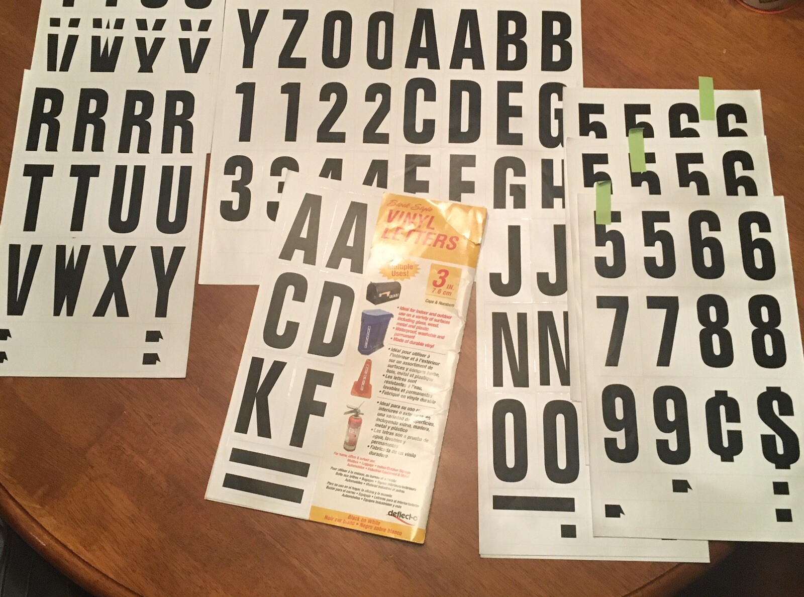 219 Of The 3” Vinyl LETTERS & SYMBOLS A-Z Black on White Self Adhesive Stickers