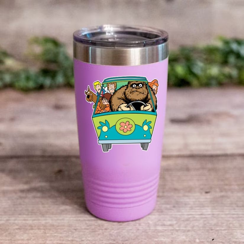 Sasquatch driving Mystery Machine, Scooby, Bigfoot Precision Cut Decal