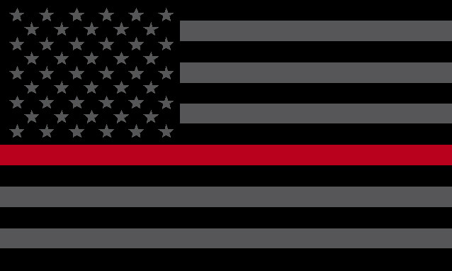 REFLECTIVE Subdued AMERICAN FLAG THIN RED LINE DECAL fire EMS Multiple Sizes
