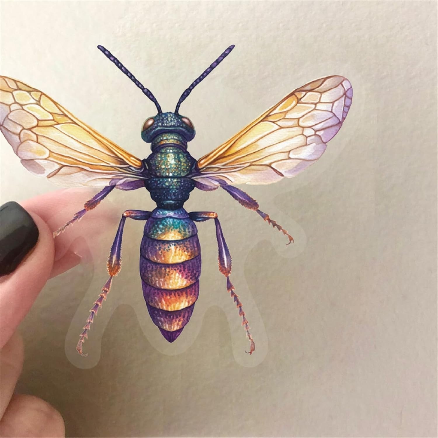 50PCS Insect Stickers PET Transparent Stickers Lifelike Insect Decals Waterproof