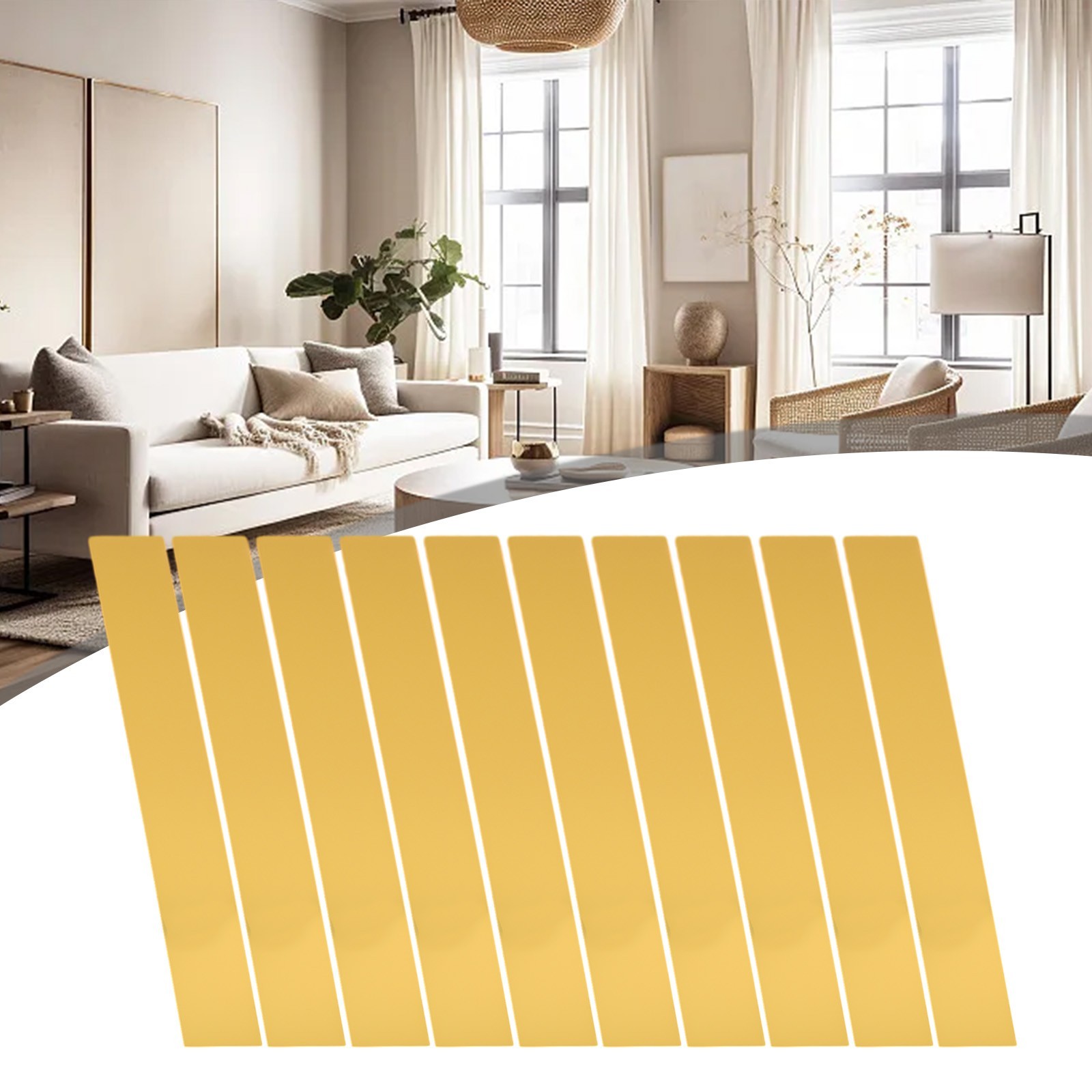 High Quality Wall Sticker Decal Long Strip Mirror Mosaic 5x50cm Acrylic
