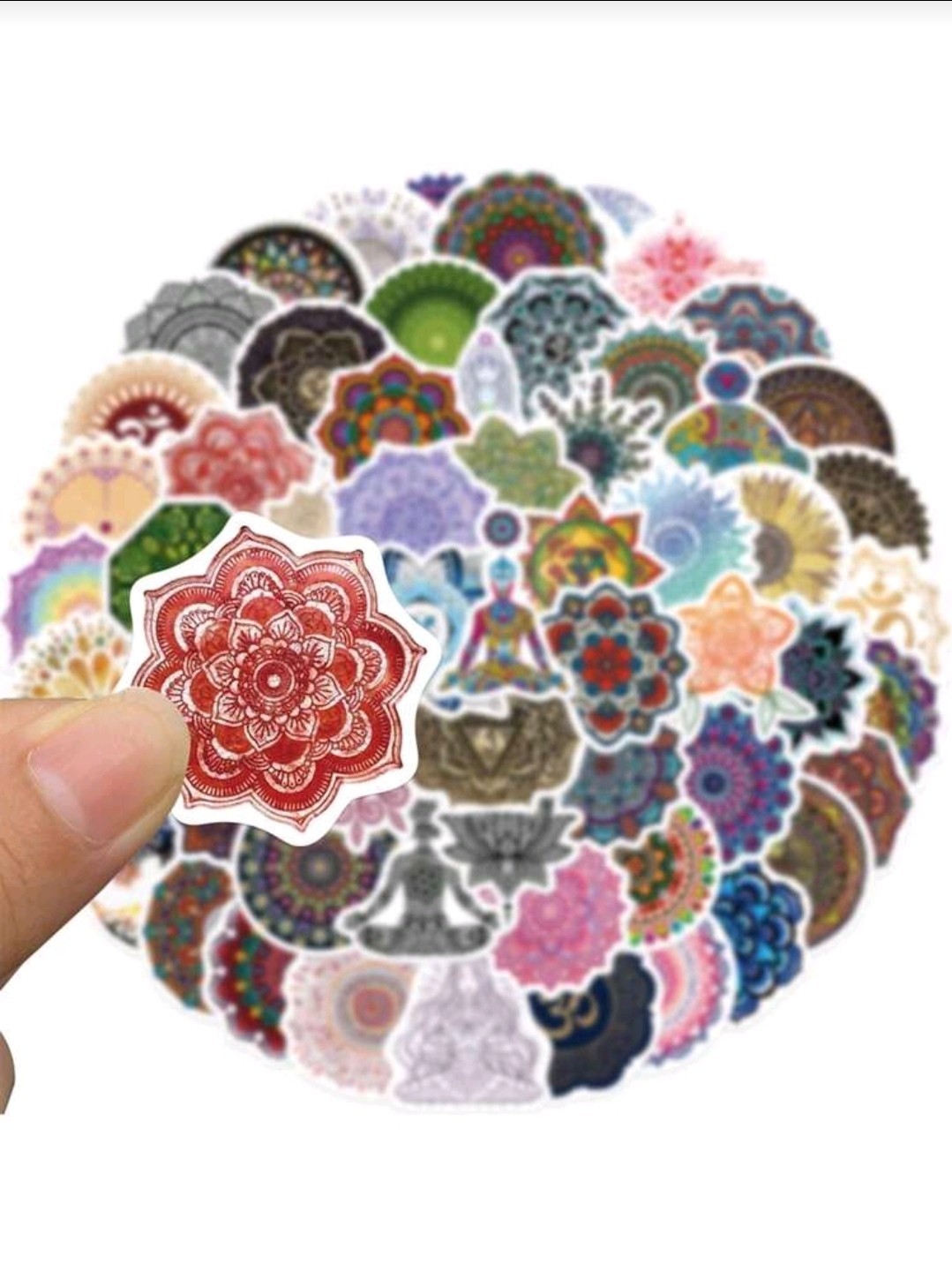 15Pcs Mandala Floral Yoga Spiritual Vinyl Stickers,Waterproof,Laptop,Car,Window
