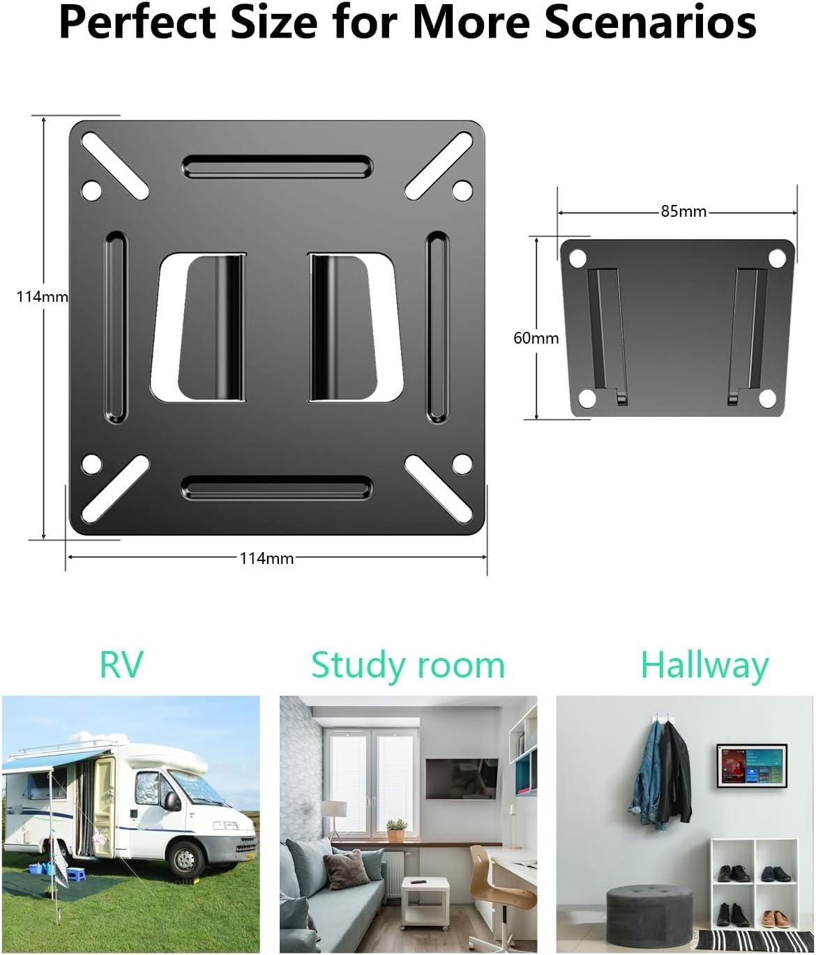 2 Pack RV TV Mount Monitor Wall Mount for 14”-27” LED LCD TV Flat Screens, Small
