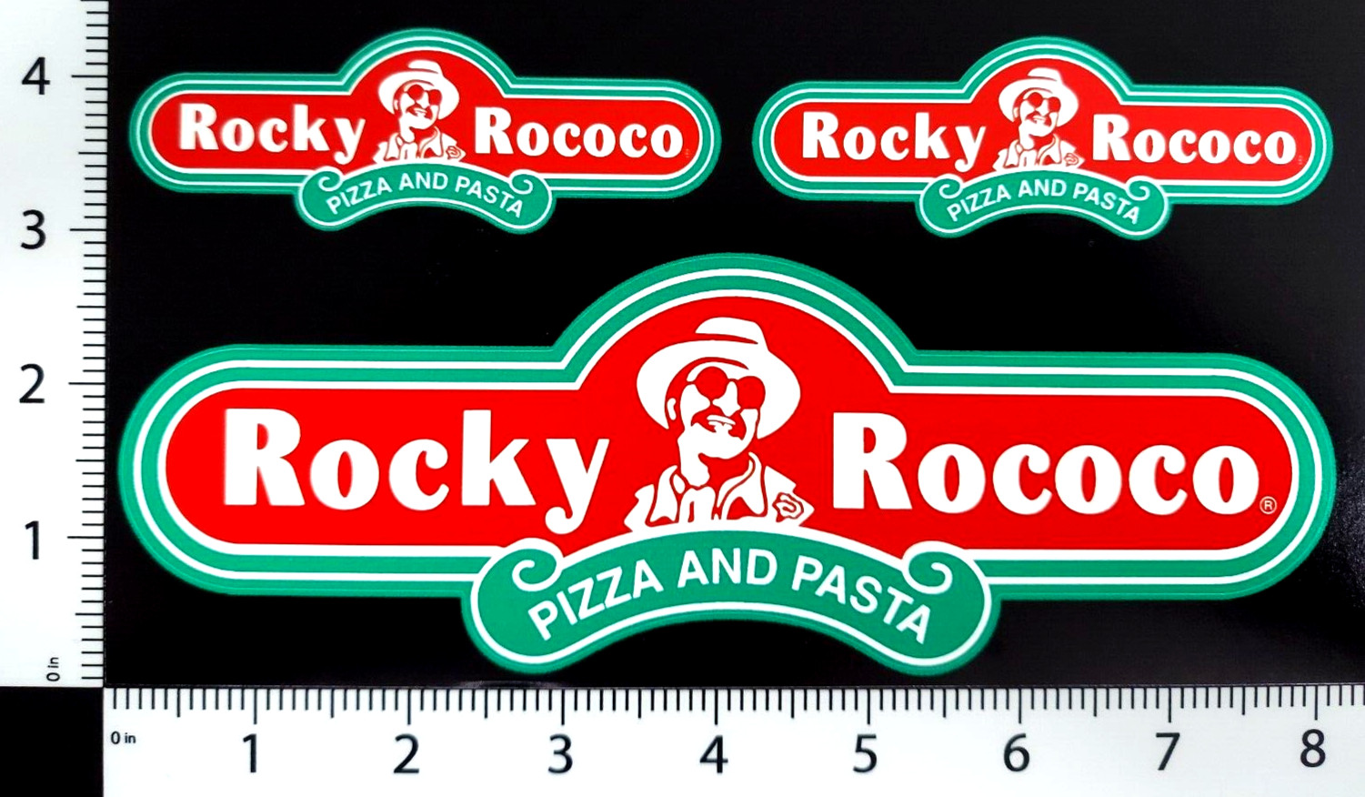 Rocky Rococo Pizza & Pasta 8" & 4" Novelty Sticker 3 Pack / Stickers (3x)