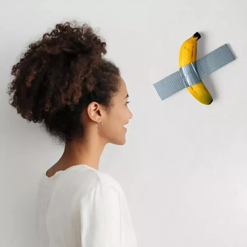 Set Of 2 ,Antique Quirky Home Decor, Realistic Look Duct Tape Banana Wall Funny