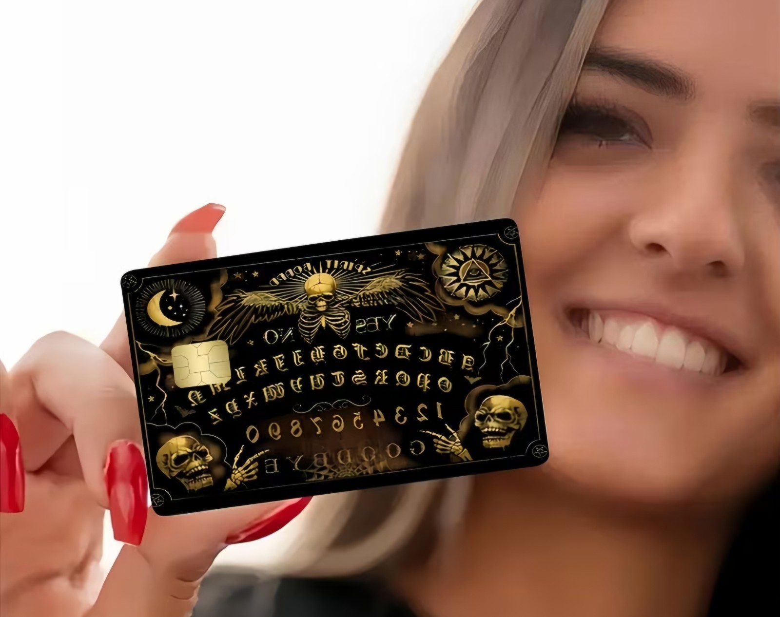 Black Gold Ouiji Spirit Board Credit Card Skin Free Shipping US Seller