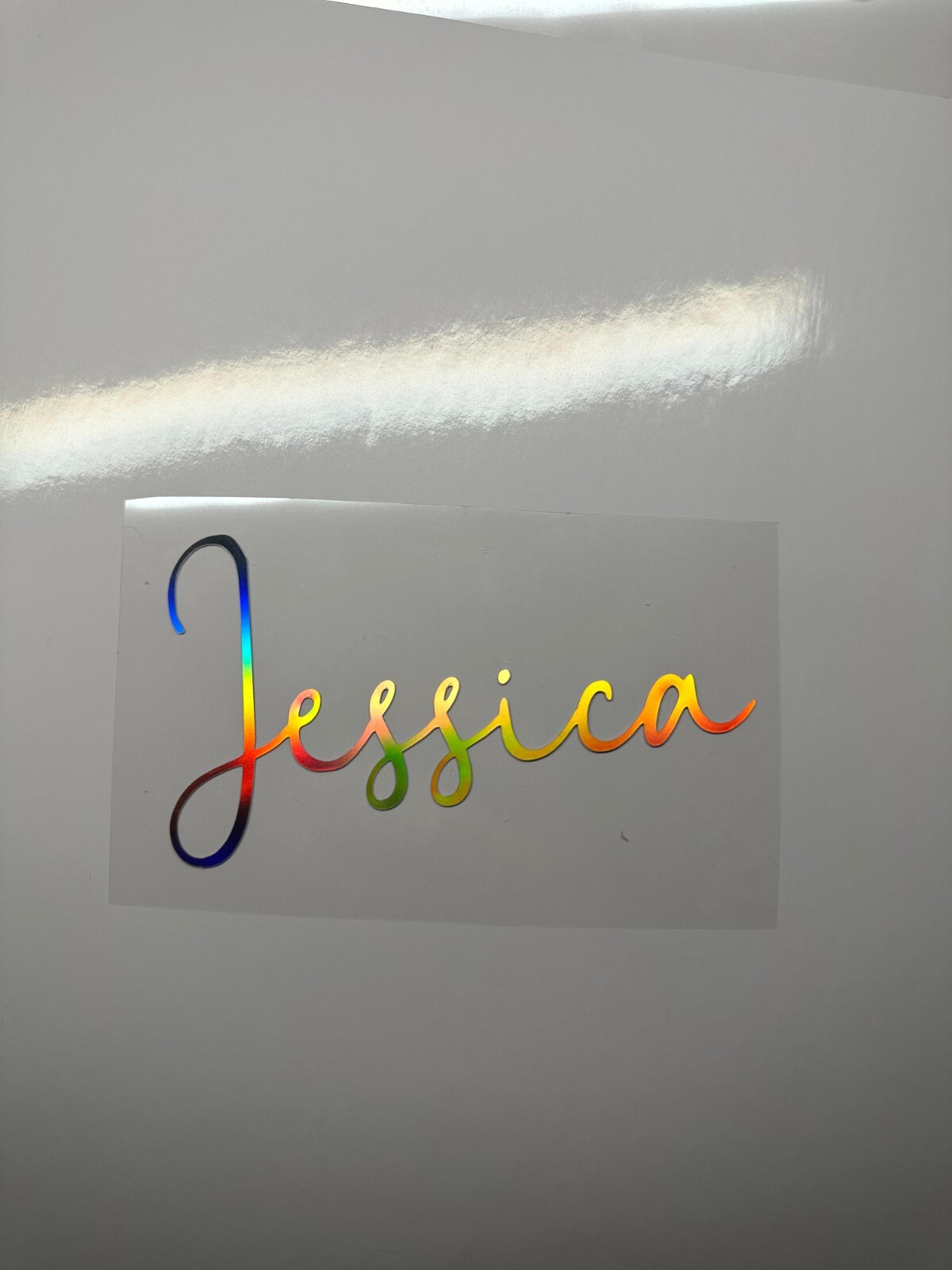 Holographic Name Personalized Decal Sticker, Custom Vinyl Lettering Text decal