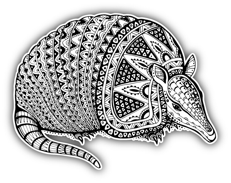 Armadillo Totem Animal Car Bumper Sticker Decal