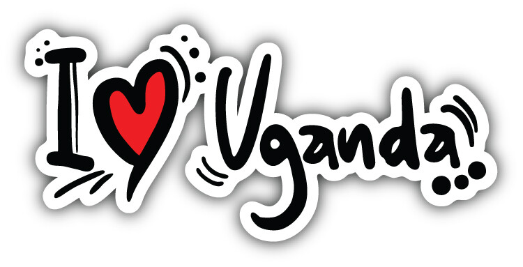 I Love Uganda Slogan Travel Car Bumper Sticker Decal – "SIZES"