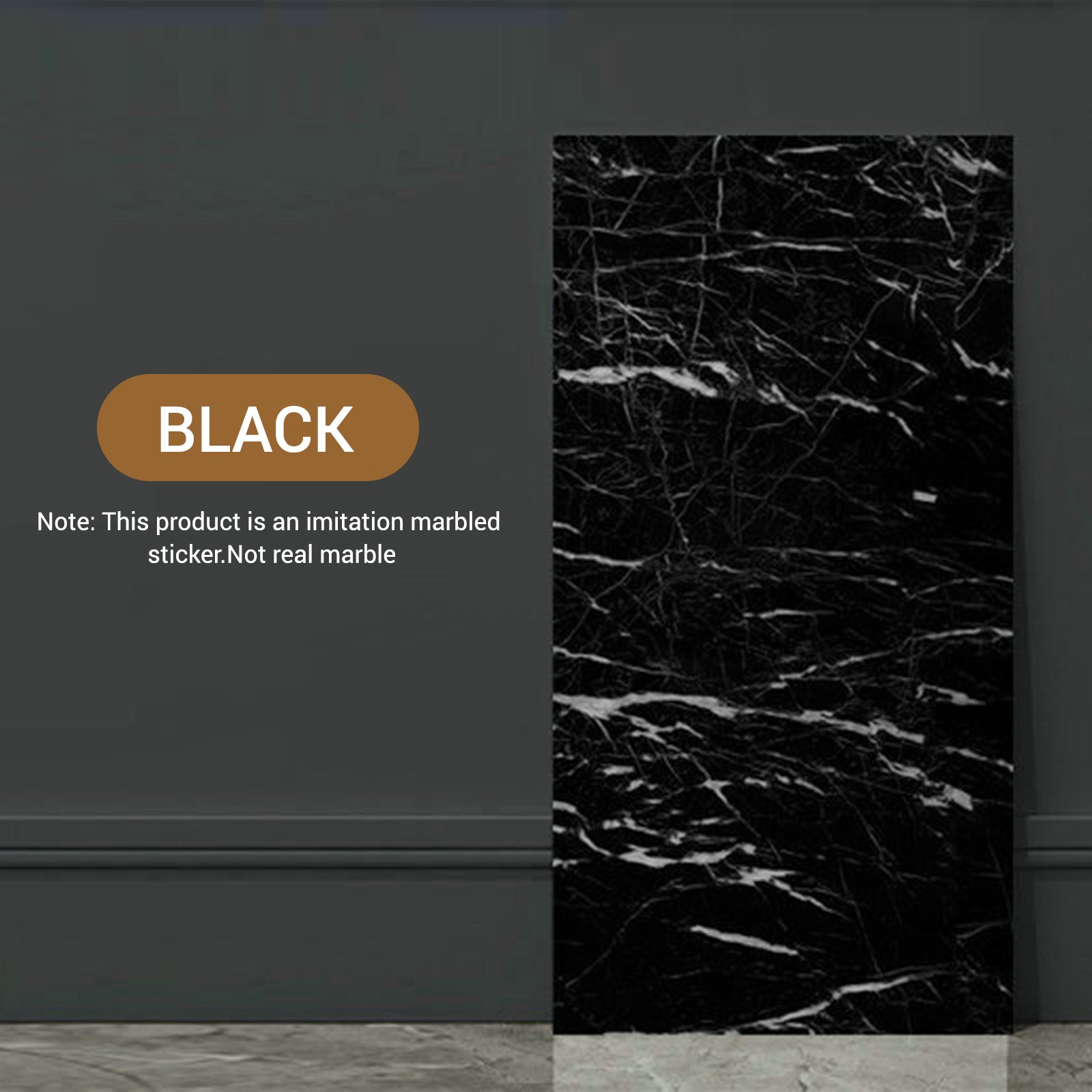 50PCS Self-Adhesive Marble Tiles Sticker Stick On Wall Floor Kitchen Bathroom US