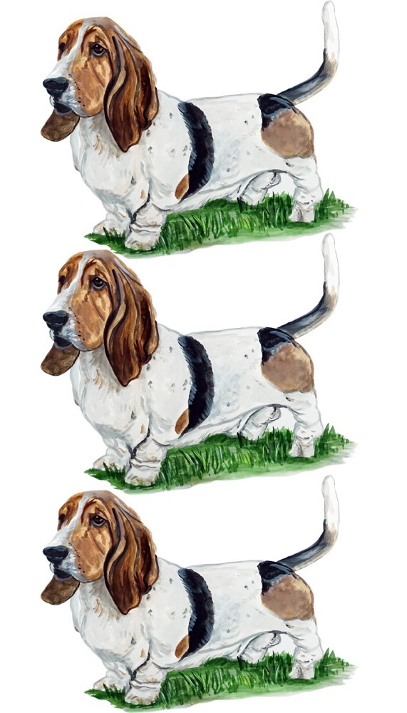 Decal Vinyl Sticker Basset Hound – Minis Set of 3 Vinyl Printed Decals Made i…