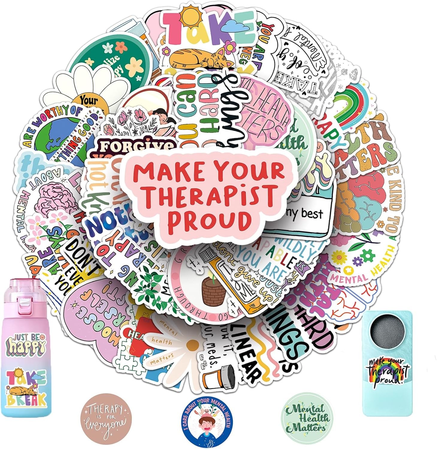 100Pcs Mental Health Stickers Matters Awareness