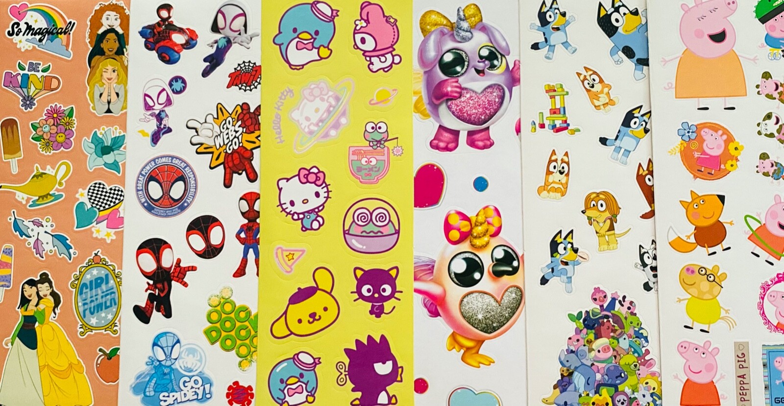 349+ STICKER LOT STITCH GARFIELD SPIDERMAN KUNG FU PANDA HELLO KITTY WEDNESDAY +