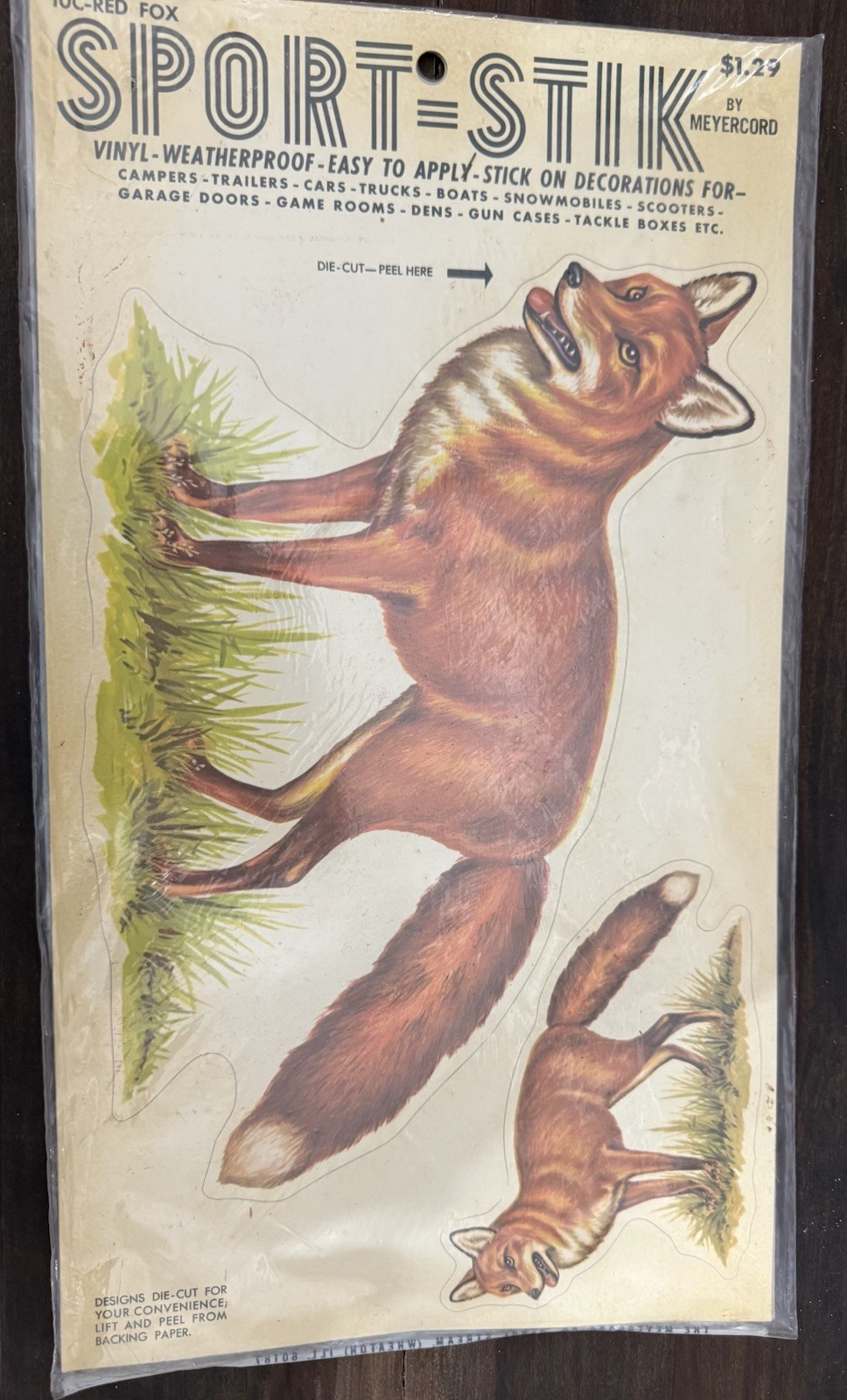 Vintage Sport-Stik Meyercord Vinyl 10C Red Fox Sticker/Decals