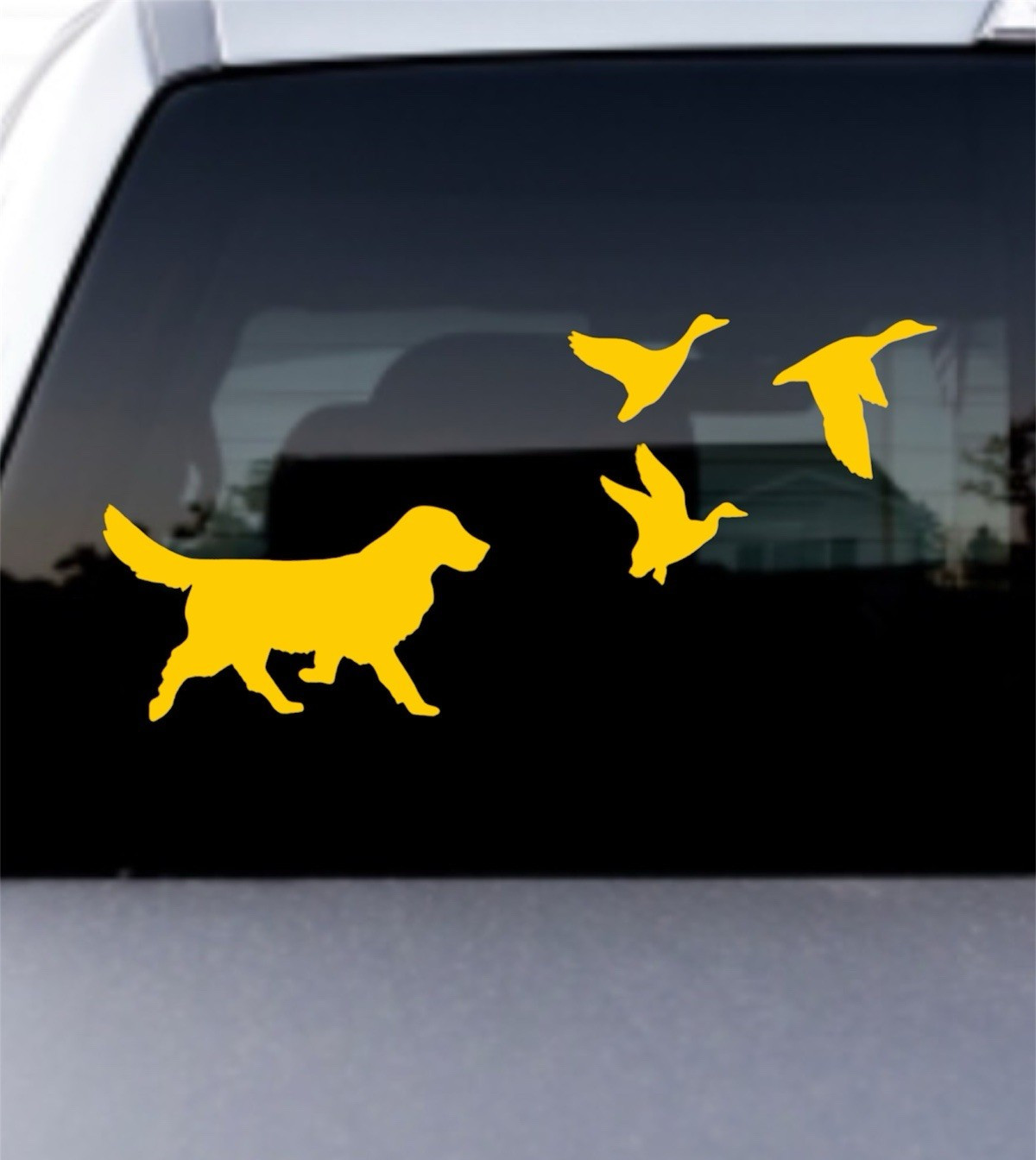 Golden retriever + 3 ducks Decal for car Windows Laptops most Smooth Surfaces