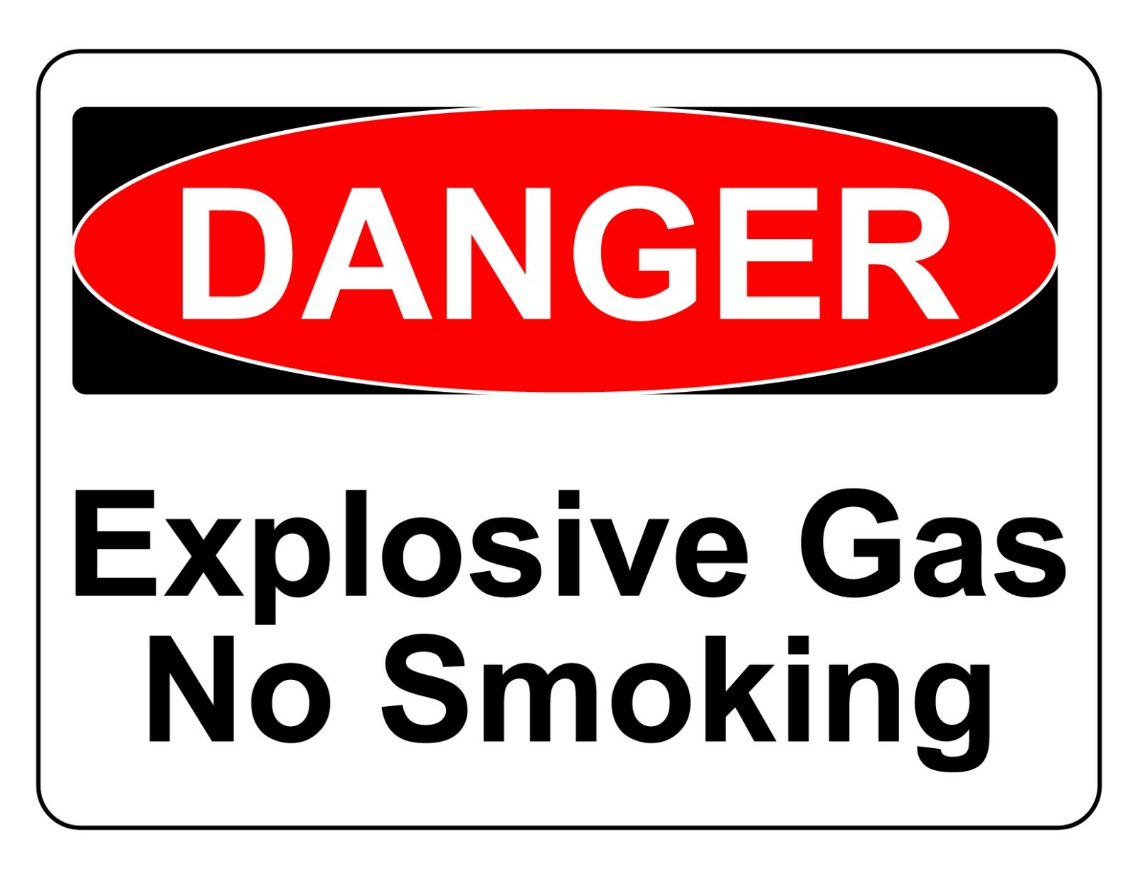 DANGER EXPLOSIVE GAS NO SMOKING OSHA DECAL SAFETY SIGN STICKER 3M USA MADE