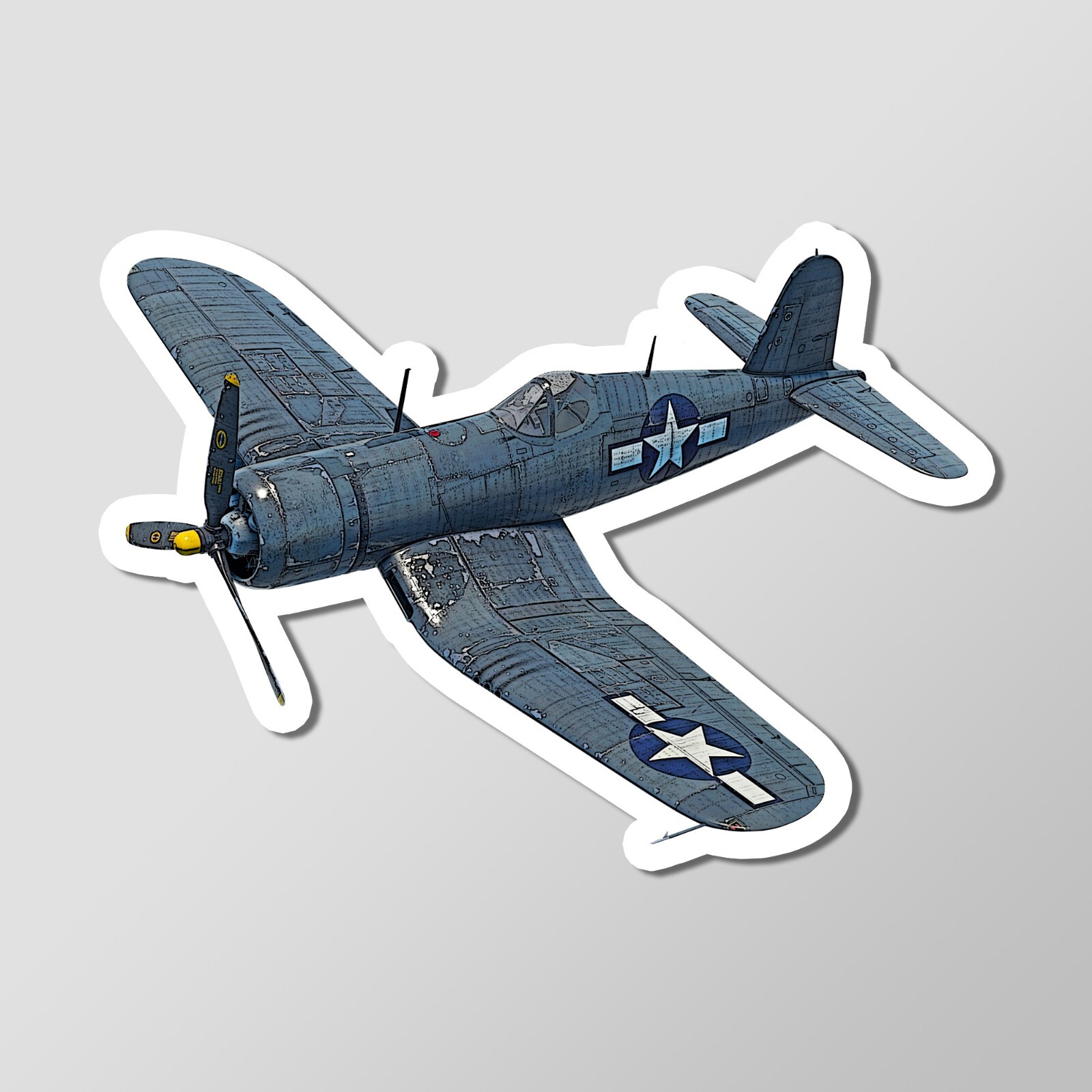Vought F4U Corsair US WW2 Fighter Plane Vinyl Laptop Desktop Glossy Sticker 4"