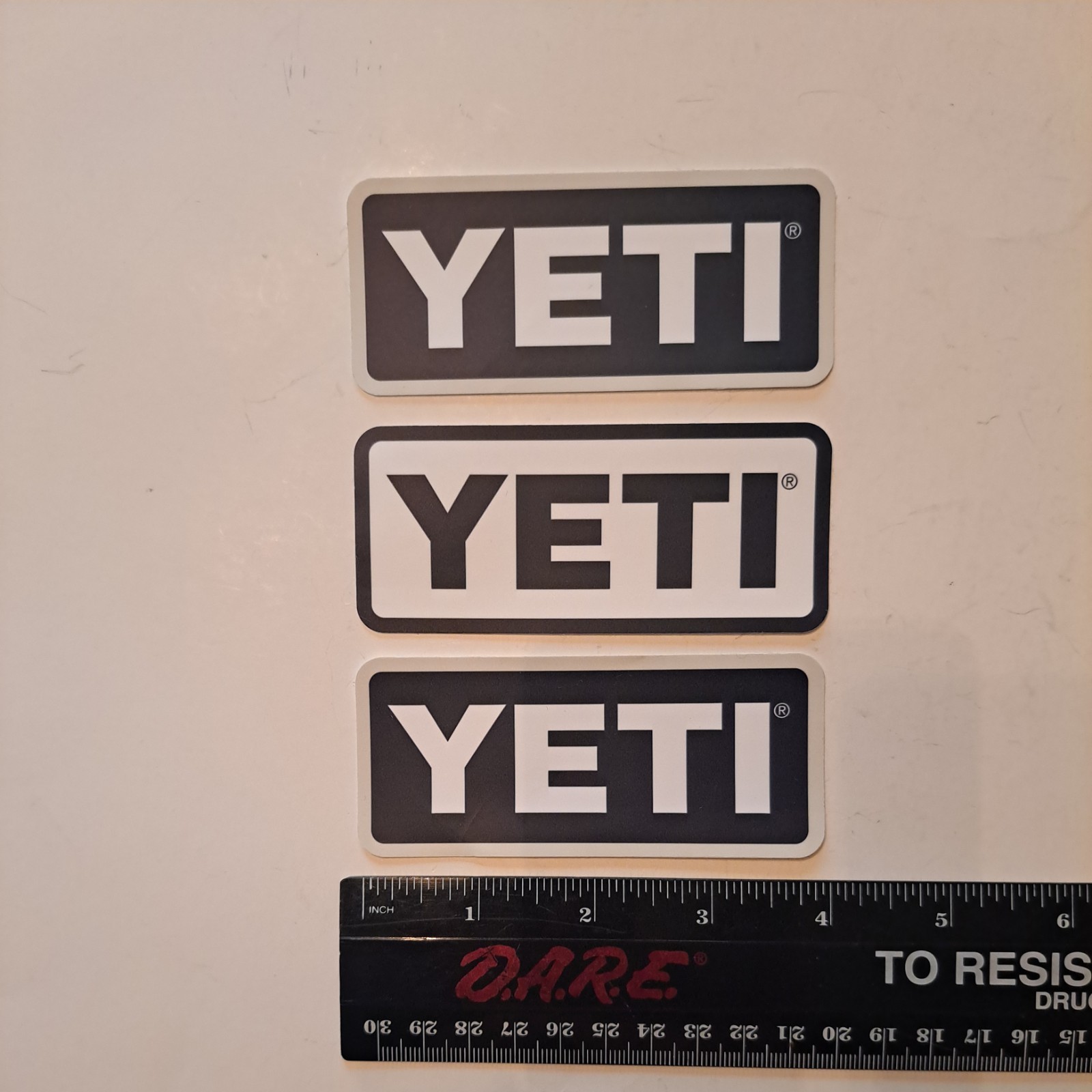 YETI Logo vinyl Stickers 3 peel & stick 4” decals new